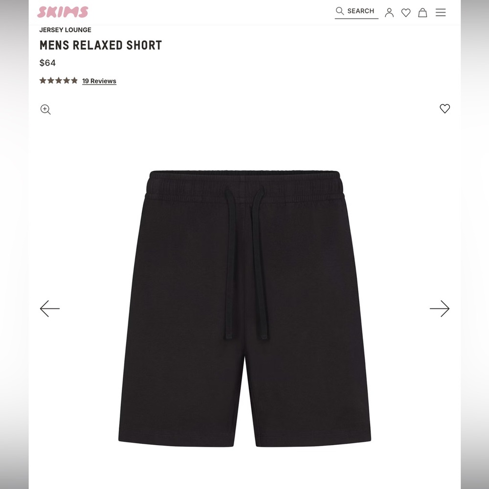 NWT SKIMS Men's Jersey Lounge Relaxed Short